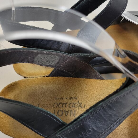 Naot Krista Sandals Black Sling Back Adjustable Leather Strap Women's Size 10/41 - Picture 8 of 9